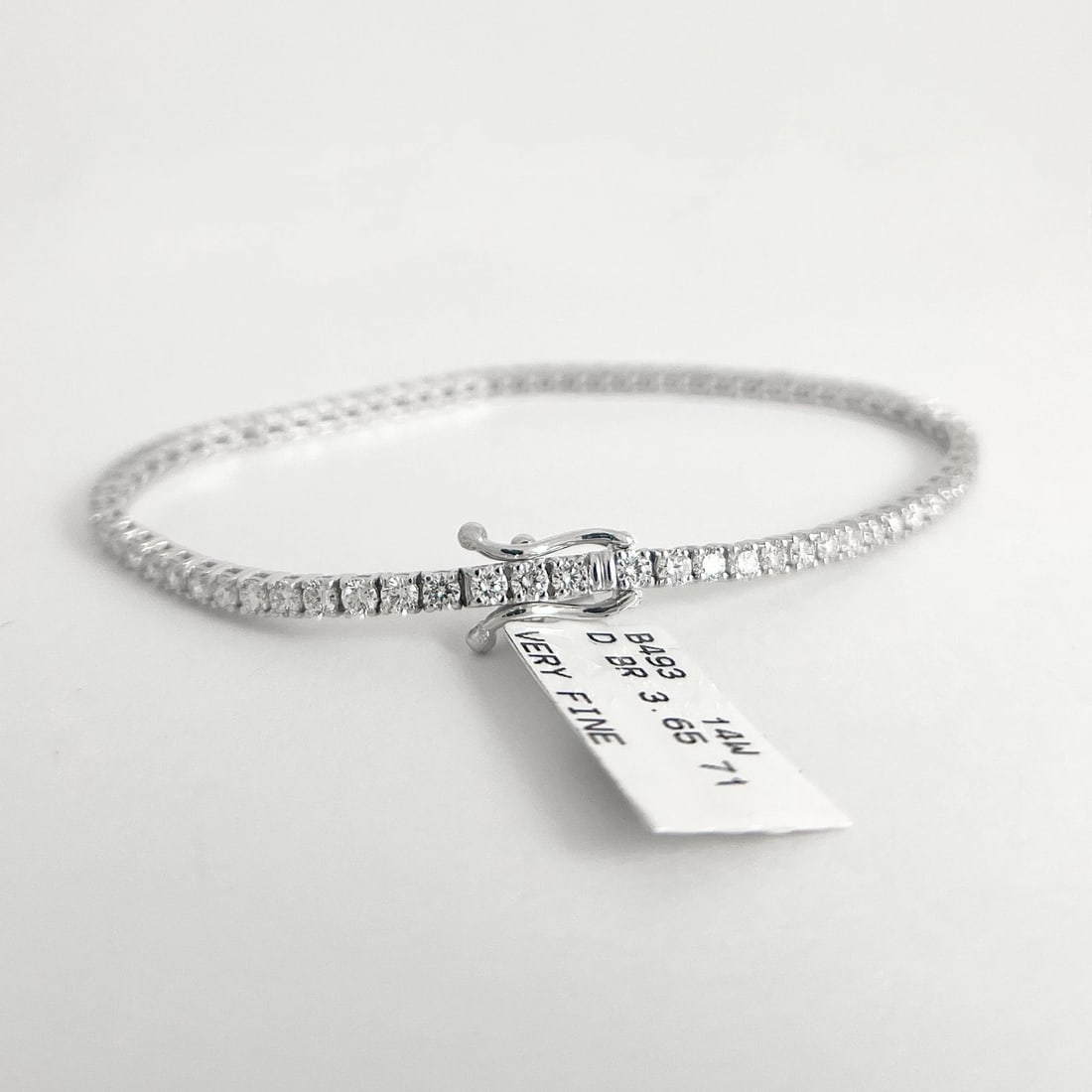 Round Diamond Tennis Bracelet 14K White Gold, 7 Inches, 3.65 CTW - 6