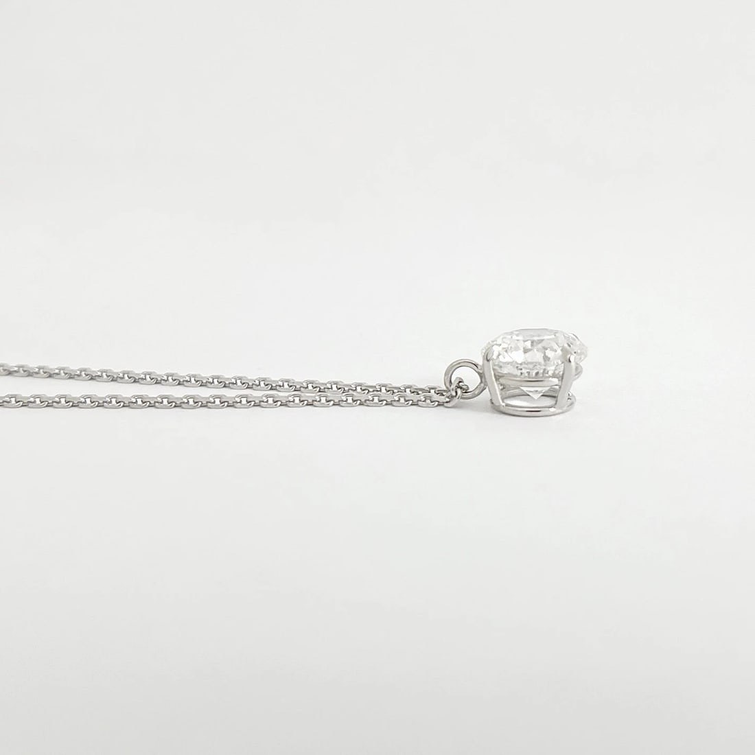 GIA Certified Round Solitaire Diamond Pendant Necklace 14K White Gold, 2.07 CT - 5