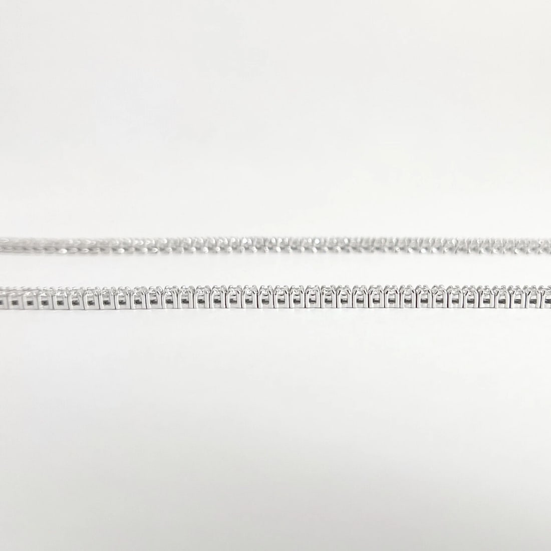 Round Lab-Created Diamond Tennis Necklace 14K White Gold, 18 Inches, 5.04 CTW - 5