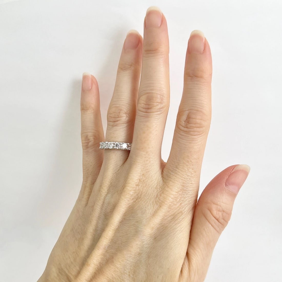 Round Diamond Wedding Band Ring Anniversary 14K White Gold, 2.07 CTW, Size 4.75 - 4