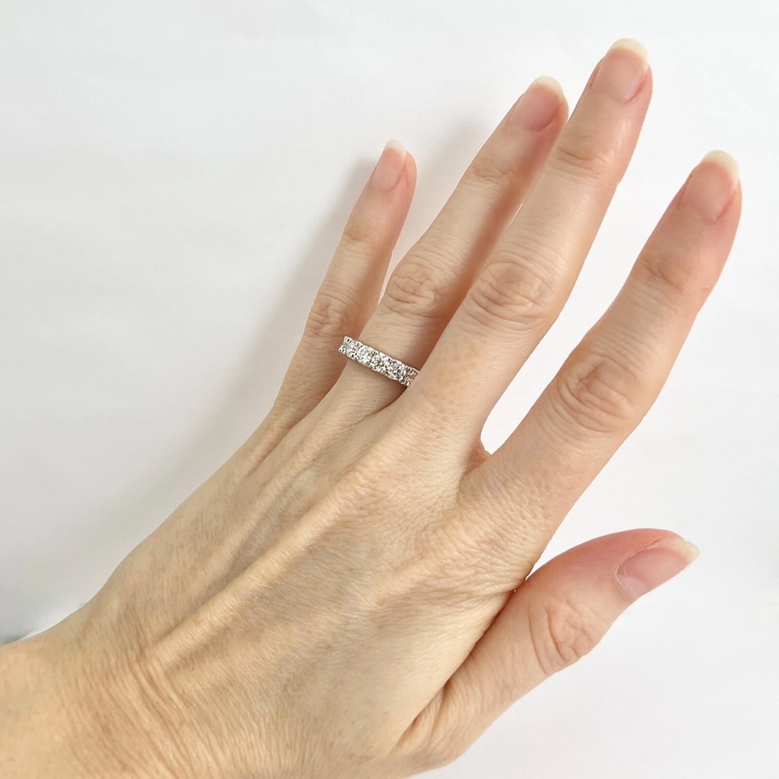Round Diamond Wedding Band Ring Anniversary 14K White Gold, 2.07 CTW, Size 4.75 - 5