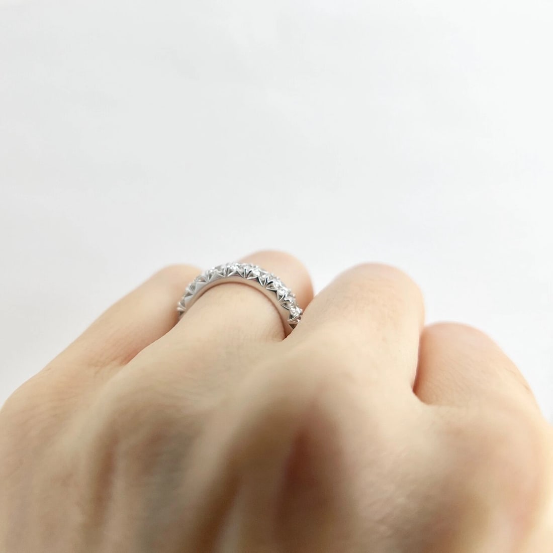 Round Diamond Wedding Band Ring Anniversary 14K White Gold, 2.07 CTW, Size 4.75 - 6
