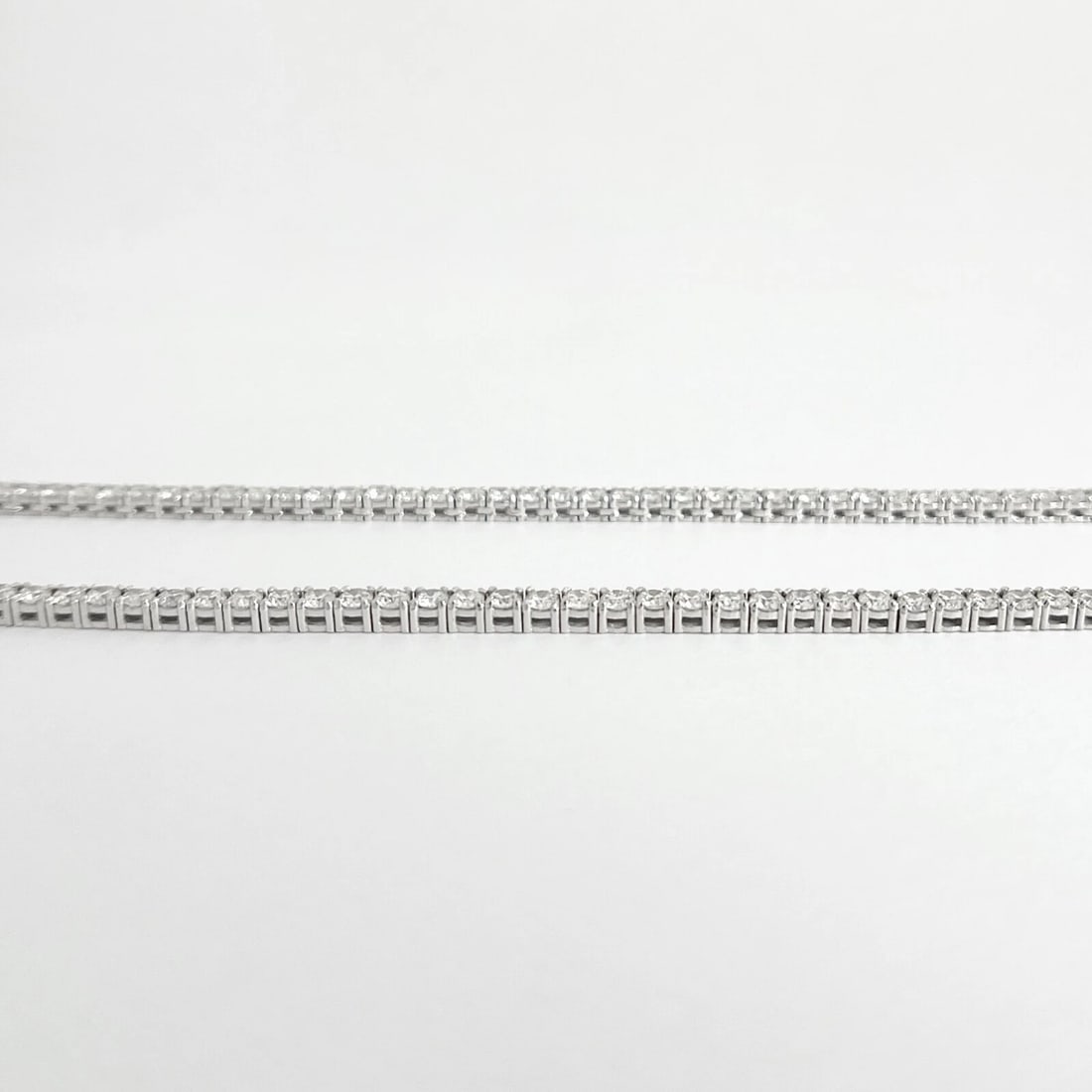 Long Round Diamond Tennis Necklace 14K White Gold, 22 Inches, 13.24 CTW - 6