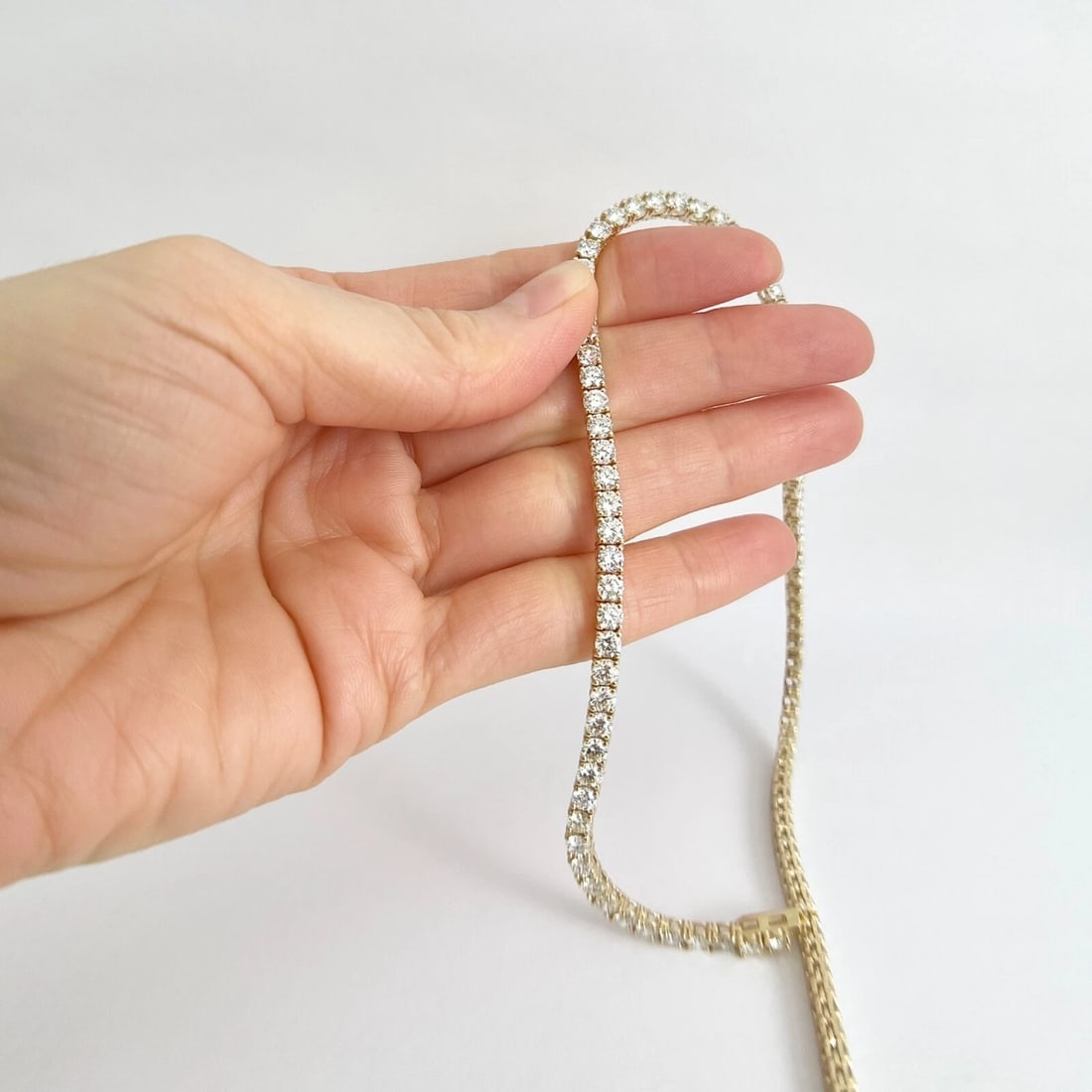 Round Diamond Tennis Necklace 14K Yellow Gold, 16 Inches, 17.08 CTW - 3