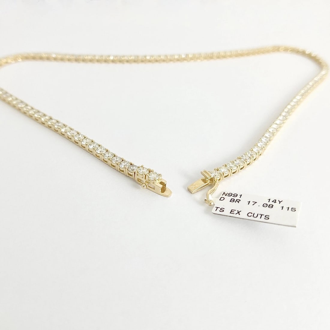 Round Diamond Tennis Necklace 14K Yellow Gold, 16 Inches, 17.08 CTW - 6