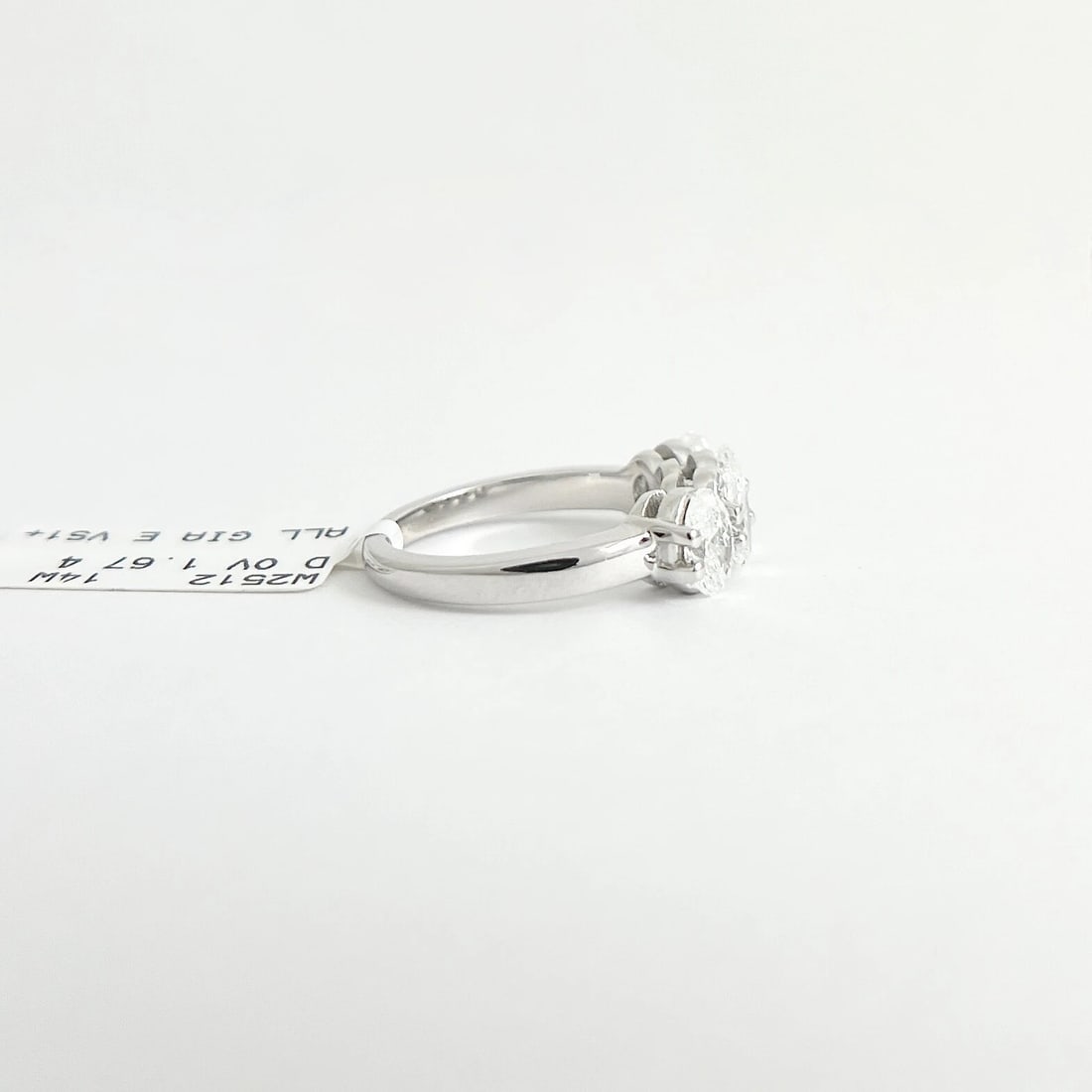 GIA 4-Stone Oval Diamond Wedding Band Anniversary Ring 14K White Gold, 1.67CTW - 9