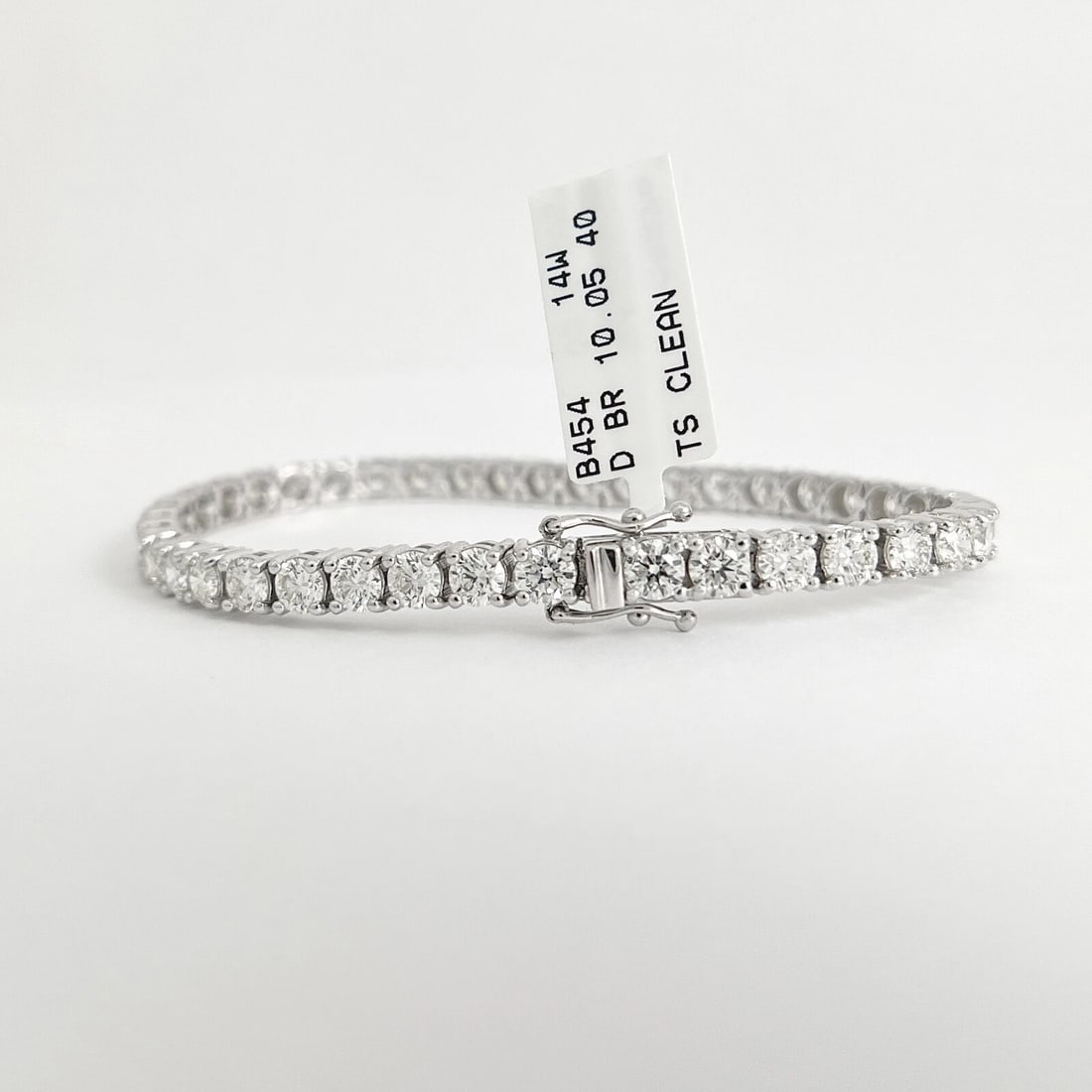 Round Diamond Tennis Bracelet 14K White Gold, 7 Inches, 10.05 CTW - 6