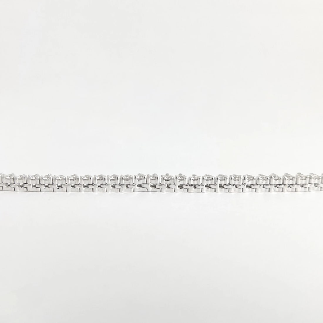 Round Diamond 3-Prong Tennis Necklace 14K White Gold, 17 Inches, 9.55 CTW - 5