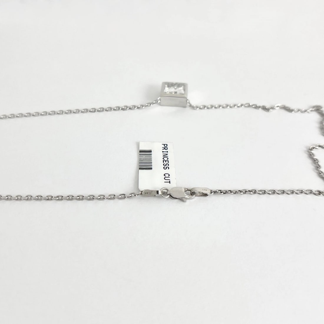 GIA Princess Cut Diamond Bezel Set Pendant Necklace 14K White Gold 3.00 CT - 7