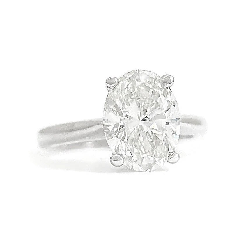 GIA Oval Solitaire Diamond Engagement Ring 14K White Gold, 2.30 CT: GIA Oval Solitaire Diamond Engagement Ring 14K White Gold, 2.30 CT This is a beautiful diamond engagement ring! Please let us know if you have any questions. Diamonds: 1 oval 2.30 ct, G, VVS2 Certifie