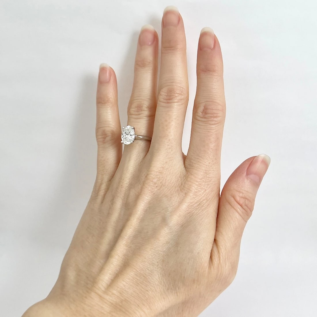 GIA Oval Solitaire Diamond Engagement Ring 14K White Gold, 2.30 CT - 3
