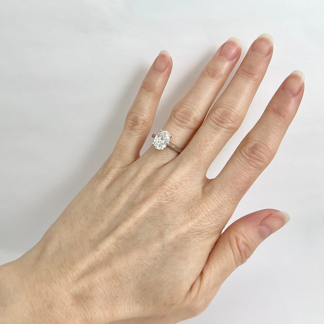 GIA Oval Solitaire Diamond Engagement Ring 14K White Gold, 2.30 CT - 4