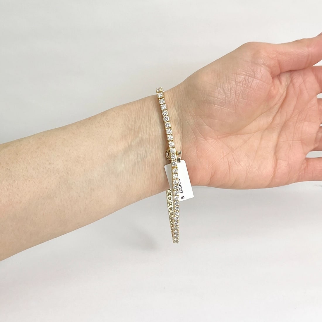 Round Diamond Tennis Bracelet 14K Yellow Gold, 8 Inches, 4.48 CTW - 5