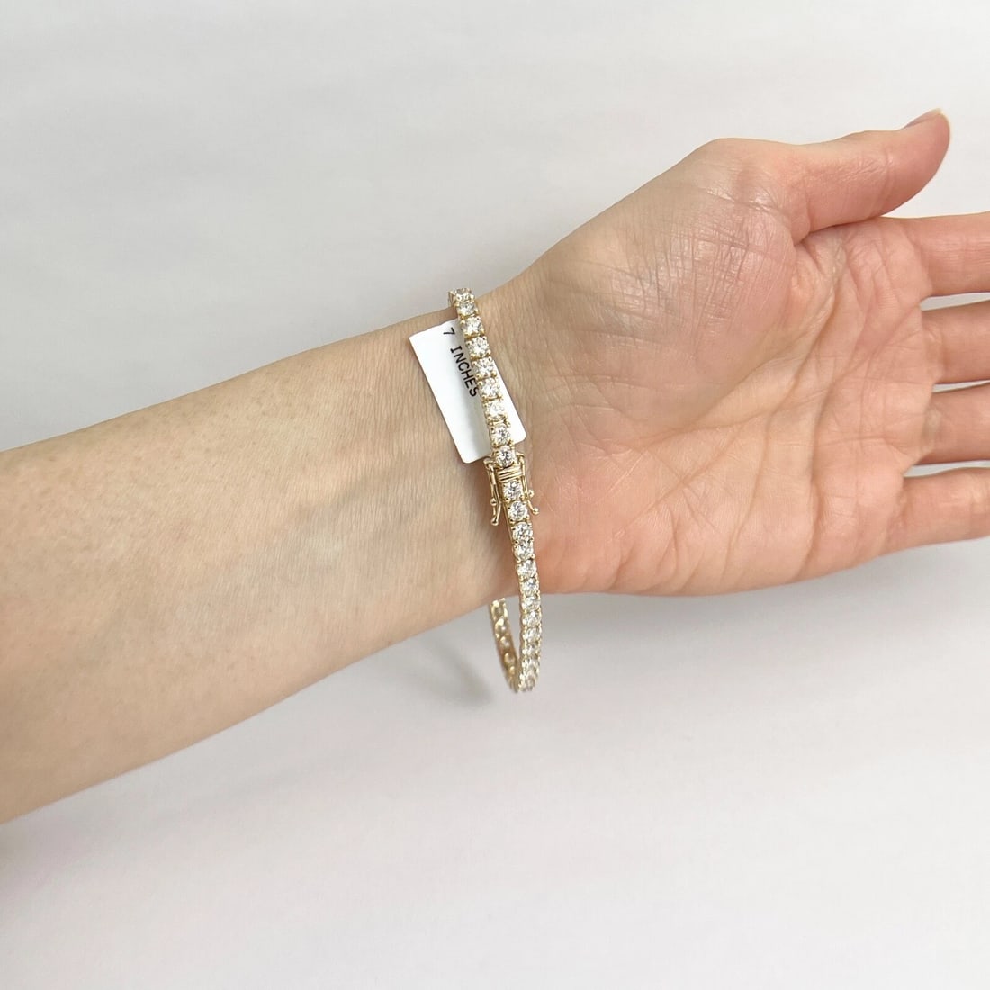 Round Diamond Tennis Bracelet 14K Yellow Gold, 7 Inches, 6.59 CTW - 5
