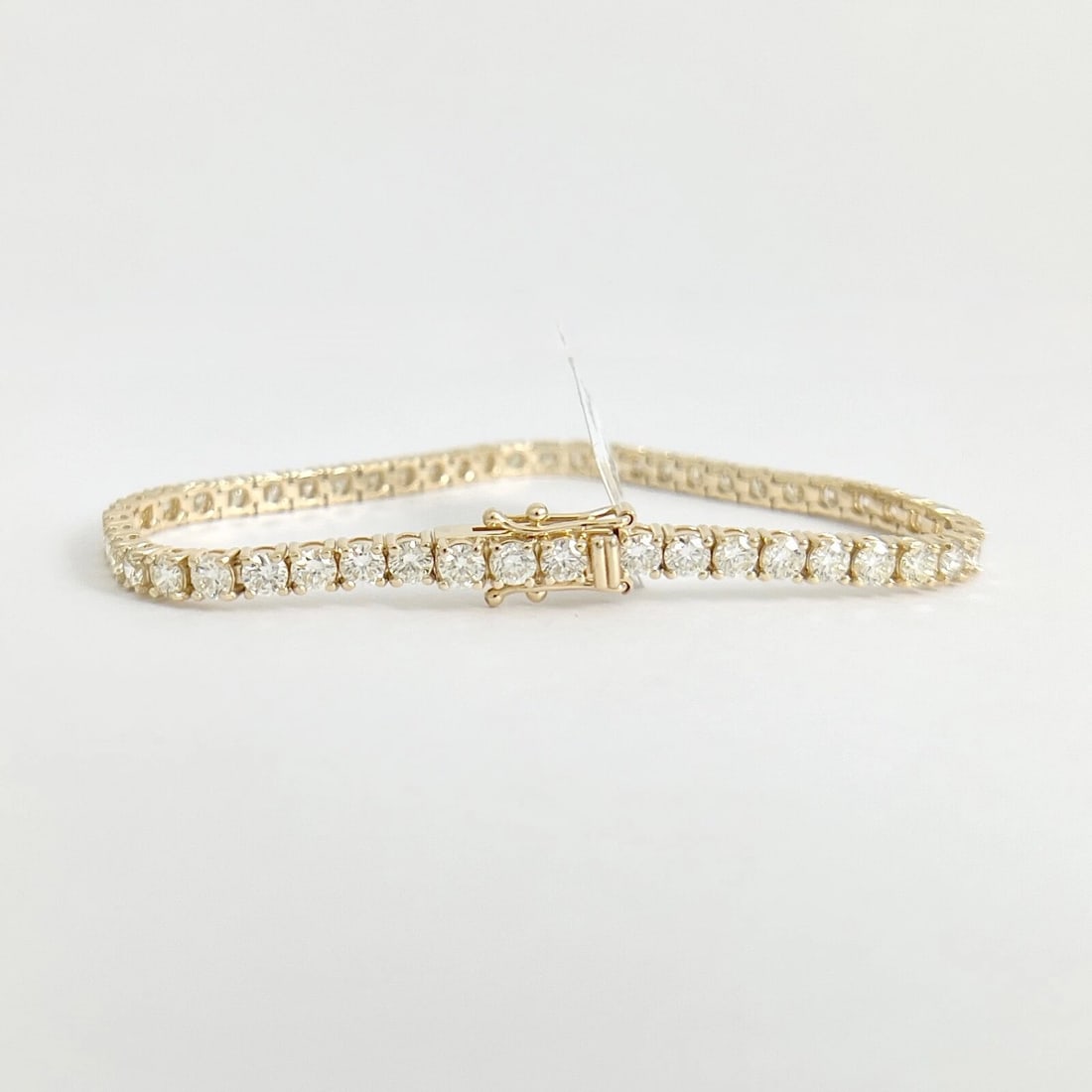 Round Diamond Tennis Bracelet 14K Yellow Gold, 7 Inches, 6.59 CTW - 6