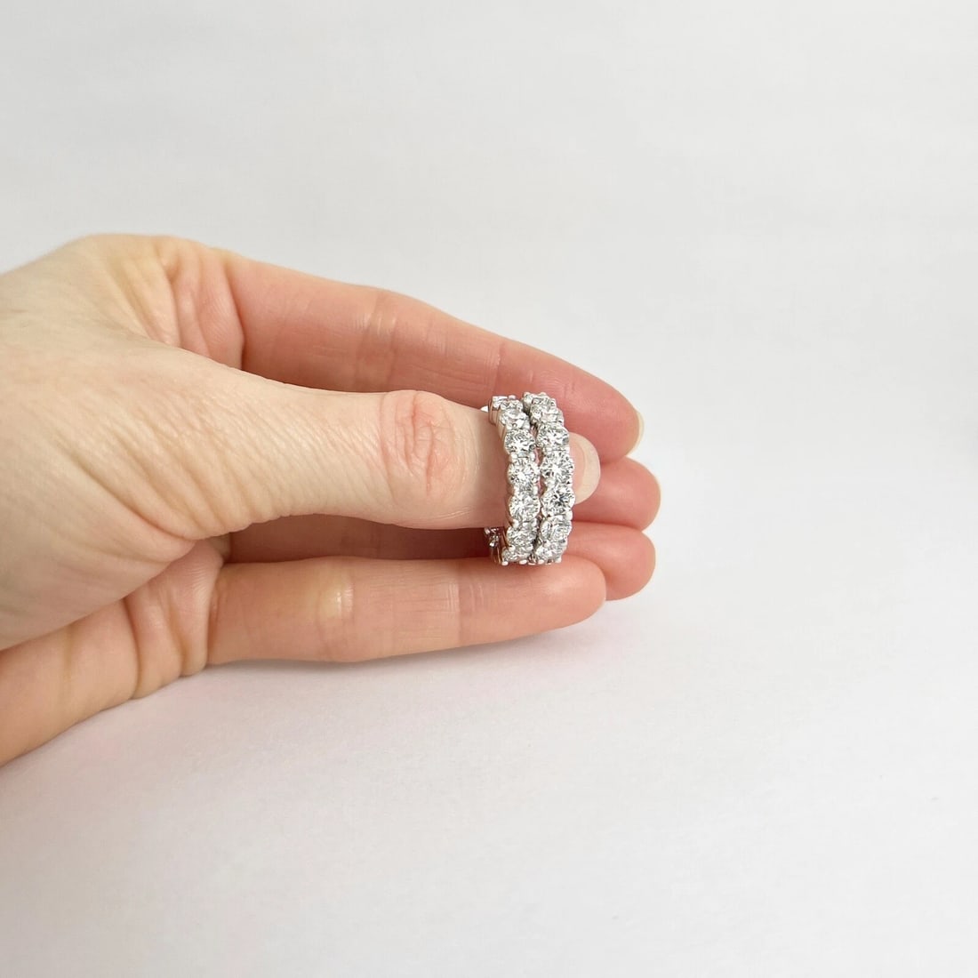 Inside-Out Diamond Hoop Earrings 14K White Gold 5.91 CTW - 4