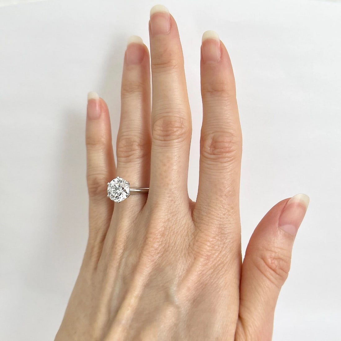 GIA Certified Round Diamond Solitaire Engagement Ring Platinum, 3.00 CT - 3
