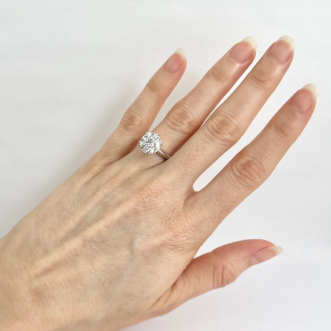 GIA Certified Round Diamond Solitaire Engagement Ring Platinum, 3.00 CT - 4