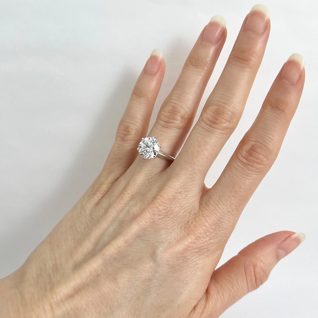 GIA Certified Round Diamond Solitaire Engagement Ring Platinum, 3.00 CT - 5