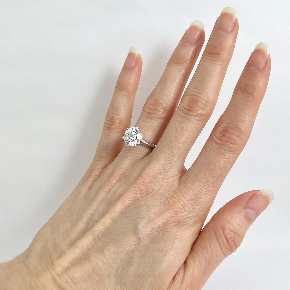 GIA Certified Round Diamond Solitaire Engagement Ring Platinum, 3.00 CT - 6