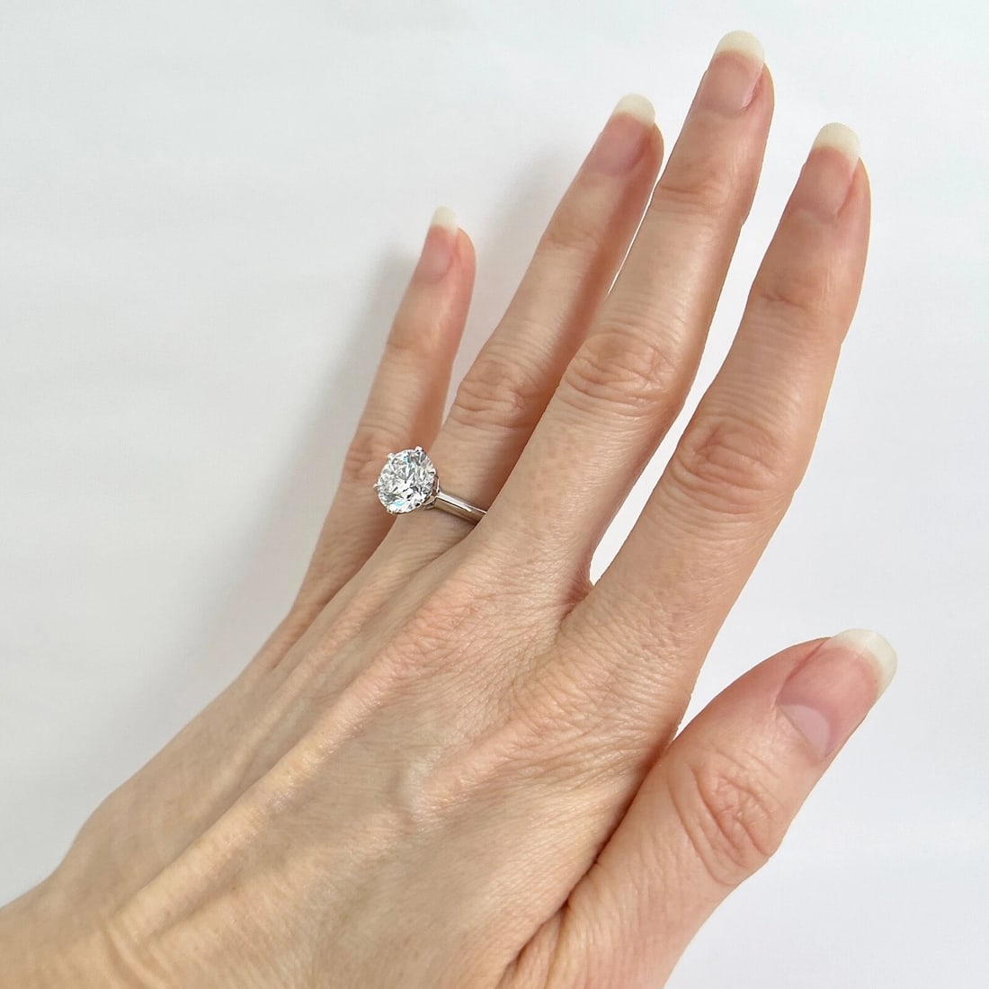 GIA Certified Round Diamond Solitaire Engagement Ring Platinum, 3.00 CT - 7