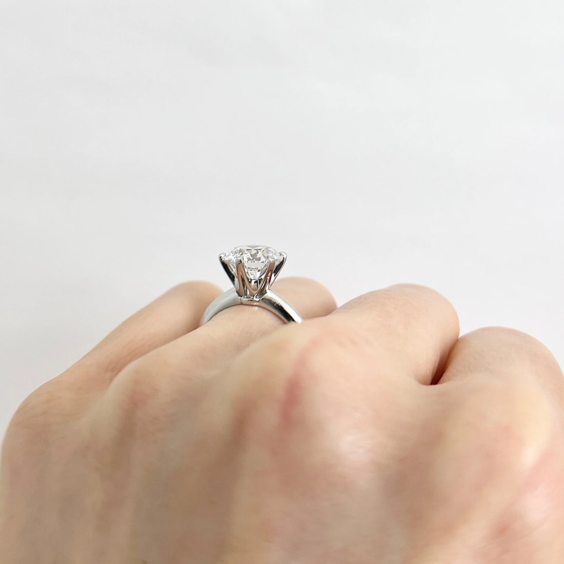 GIA Certified Round Diamond Solitaire Engagement Ring Platinum, 3.00 CT - 8