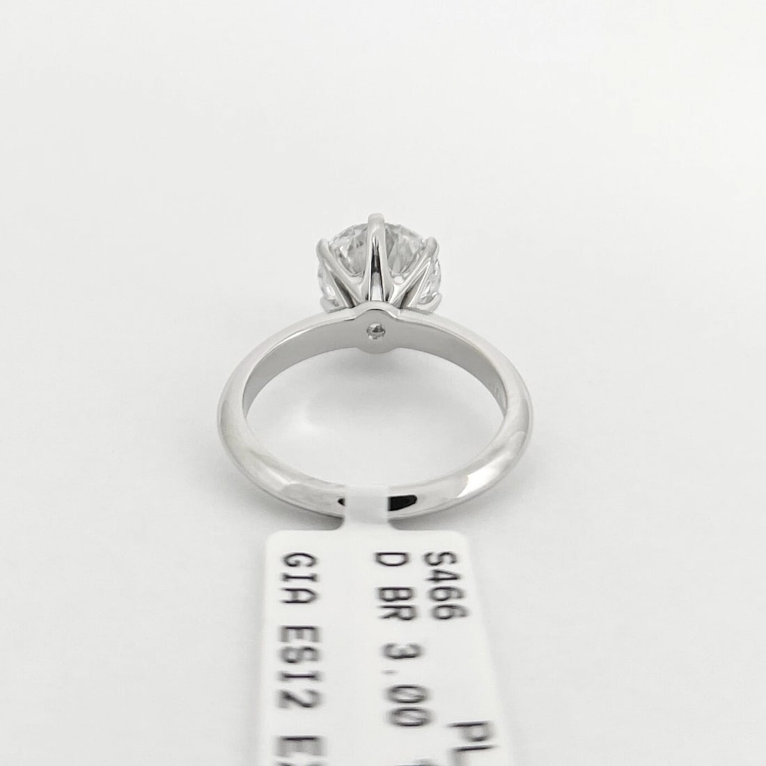 GIA Certified Round Diamond Solitaire Engagement Ring Platinum, 3.00 CT - 9