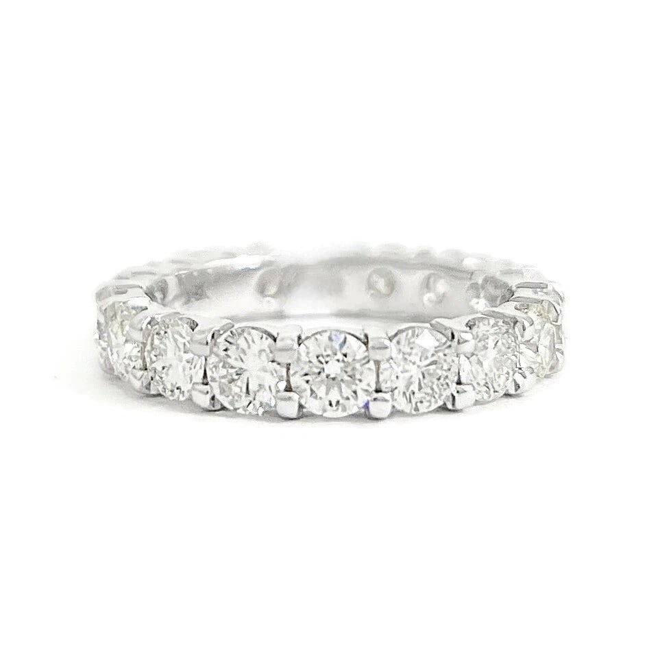 Round Diamond Eternity Ring Wedding Band Anniversary 14K White Gold, 2.74 CTW: Round Diamond Eternity Ring Wedding Band Anniversary 14K White Gold, 2.74 CTW This is a lovely ring that can be worn as a wedding band, anniversary ring or statement ring. Don't hesitate to ask any