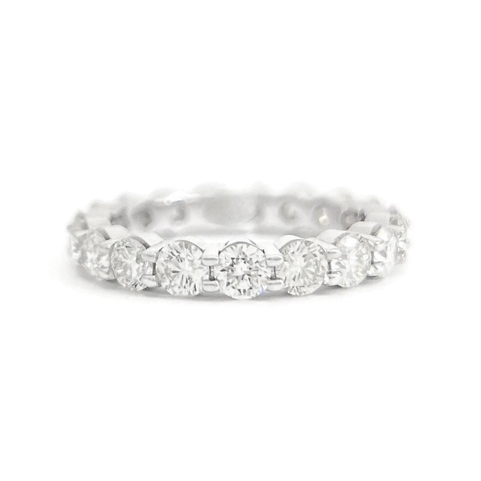 Round Diamond Eternity Ring Wedding Band Anniversary 14K White Gold, 2.50 CTW: Round Diamond Eternity Ring Wedding Band Anniversary 14K White Gold, 2.50 CTW This is a lovely ring that can be worn as a wedding band, anniversary ring or statement ring. Don't hesitate to ask any qu