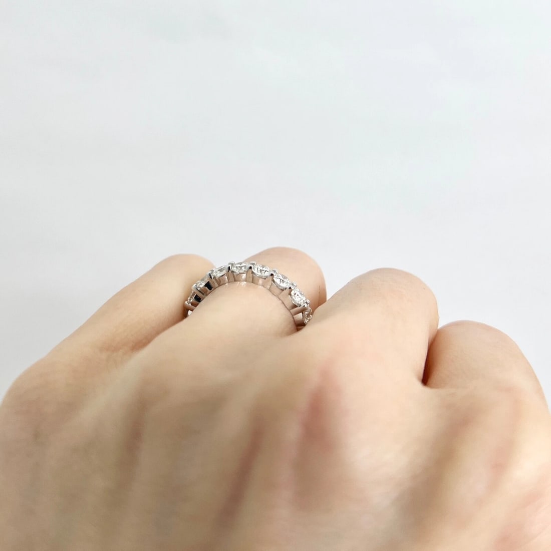 Round Diamond Eternity Ring Wedding Band Anniversary 14K White Gold, 2.50 CTW - 5