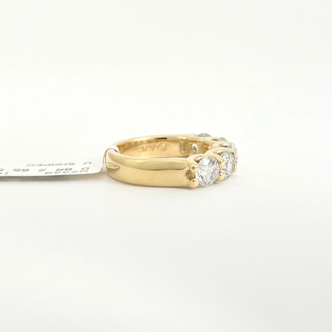 5-Stone Round Diamond Wedding Band Anniversary Ring 14K Yellow Gold, 2.65 CTW - 6