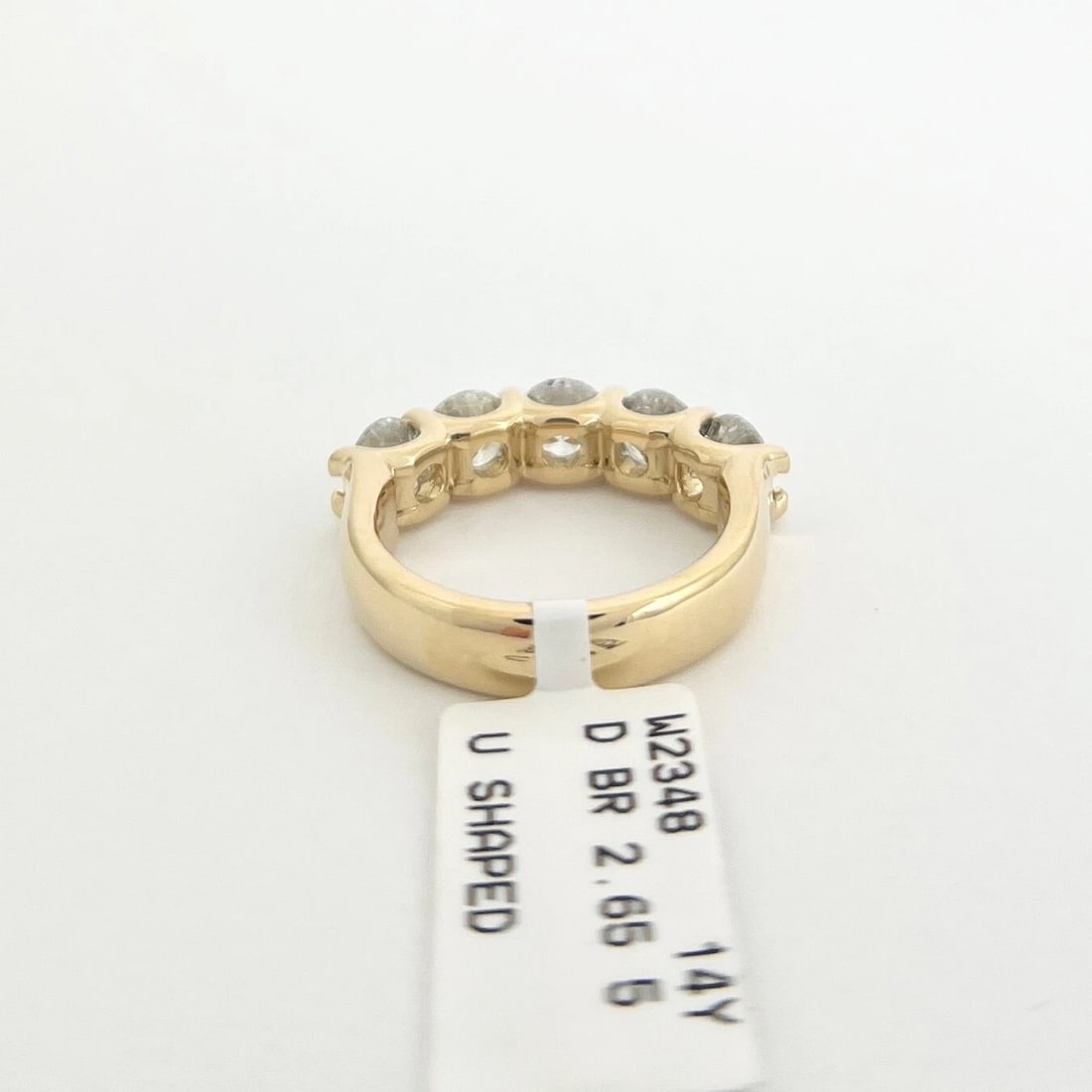 5-Stone Round Diamond Wedding Band Anniversary Ring 14K Yellow Gold, 2.65 CTW - 7