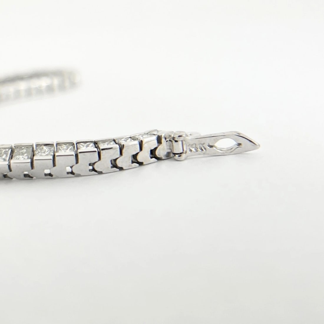 Princess Diamond Channel-Set Tennis Bracelet 14K White Gold, 5.07 CTW - 8