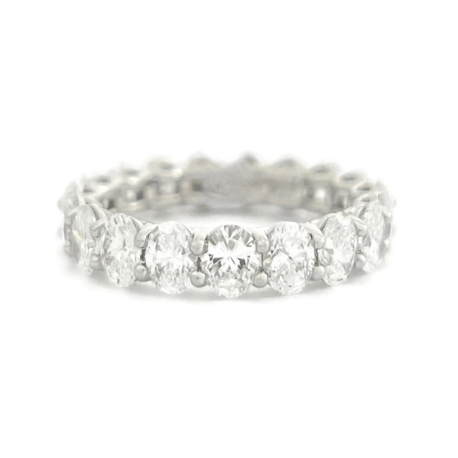 Oval Diamond Eternity Ring Wedding Anniversary Band Platinum 3.54 CTW: Oval Diamond Eternity Ring Wedding Anniversary Band Platinum 3.54 CTW This is a lovely ring that can be worn as a wedding band, anniversary ring or statement ring. Don't hesitate to ask any