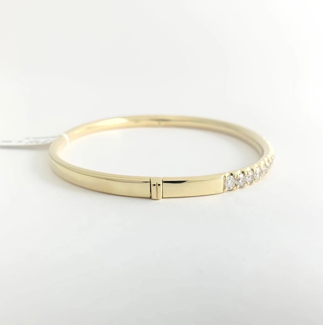 Round Diamond Bangle Bracelet 14K Yellow Gold, 2.25 CTW - 5