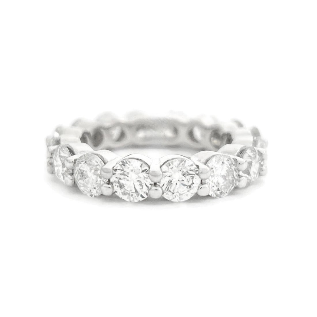 Round Diamond Eternity Ring Wedding Band 14K White Gold, Size 6.75, 5.01 CTW: Round Diamond Eternity Ring Wedding Band 14K White Gold, Size 6.75, 5.01 CTW This is a lovely ring that can be worn as a wedding band, anniversary ring or statement ring. Don't hesitate to ask any que