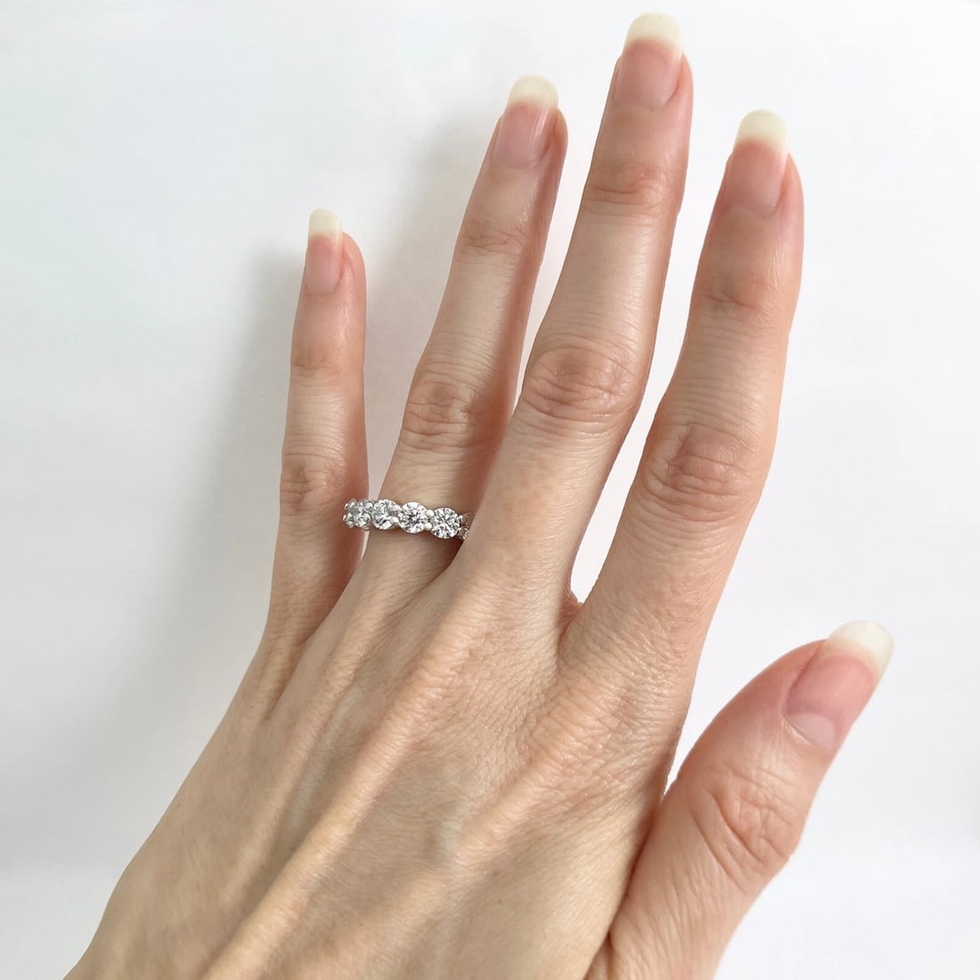 Round Diamond Eternity Ring Wedding Band 14K White Gold, Size 6.75, 5.01 CTW - 2