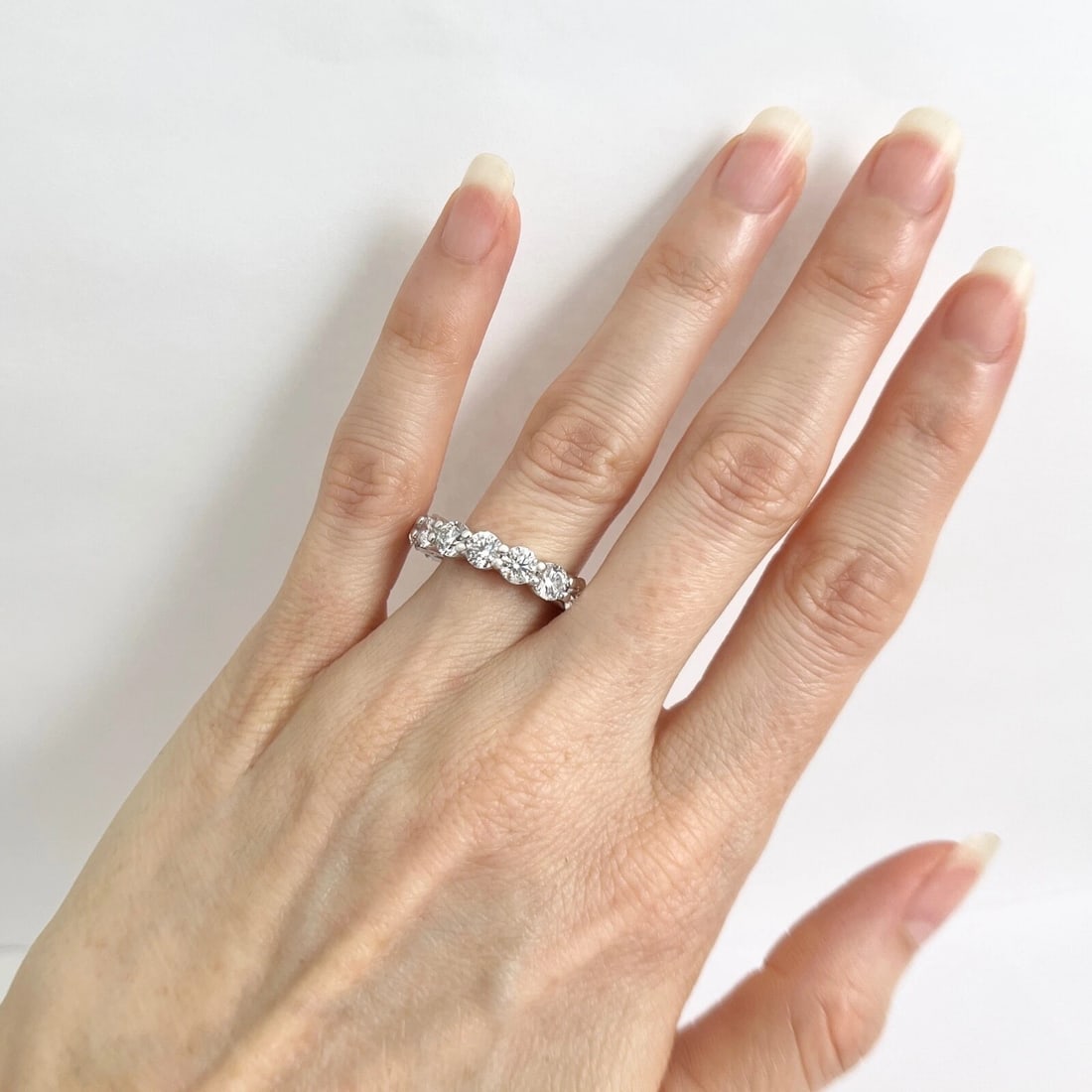 Round Diamond Eternity Ring Wedding Band 14K White Gold, Size 6.75, 5.01 CTW - 3