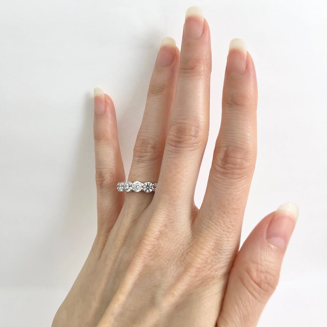 Round Diamond Eternity Ring Wedding Band 14K White Gold, Size 6.75, 5.01 CTW - 5