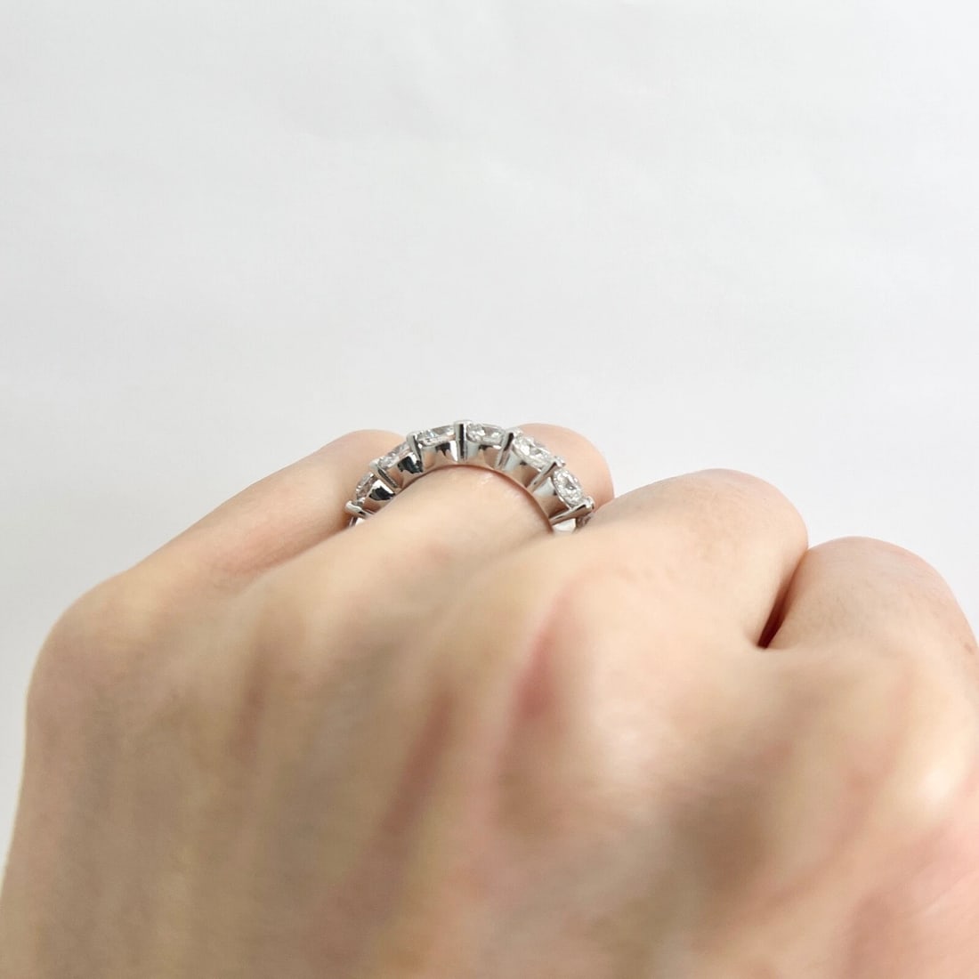 Round Diamond Eternity Ring Wedding Band 14K White Gold, Size 6.75, 5.01 CTW - 6