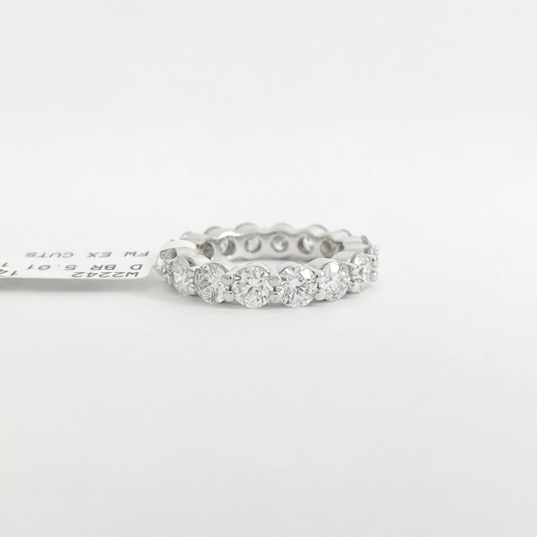 Round Diamond Eternity Ring Wedding Band 14K White Gold, Size 6.75, 5.01 CTW - 7