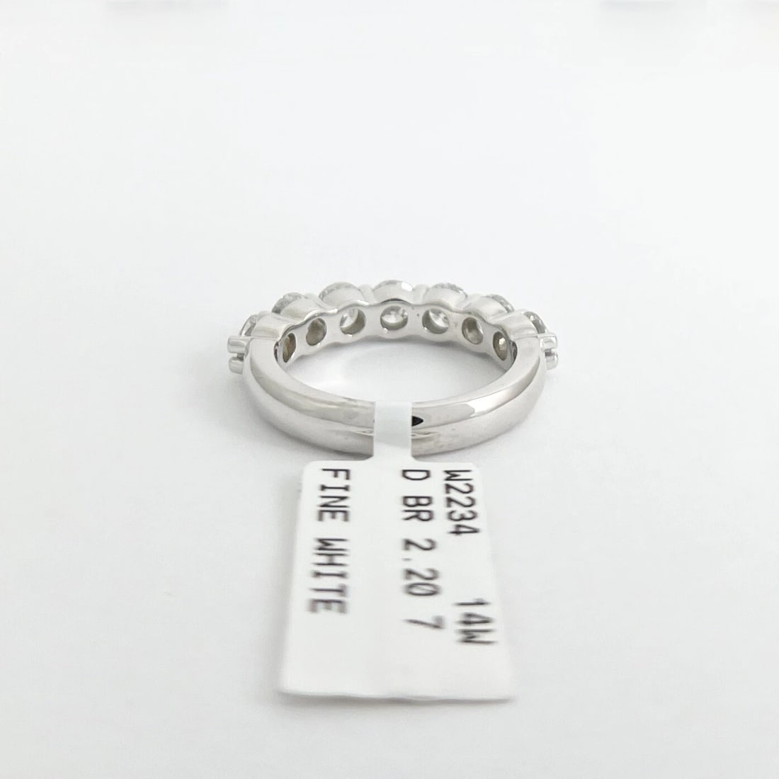 Round 7-Stone Diamond Wedding Band Ring 14K White Gold 2.20 CTW - 7