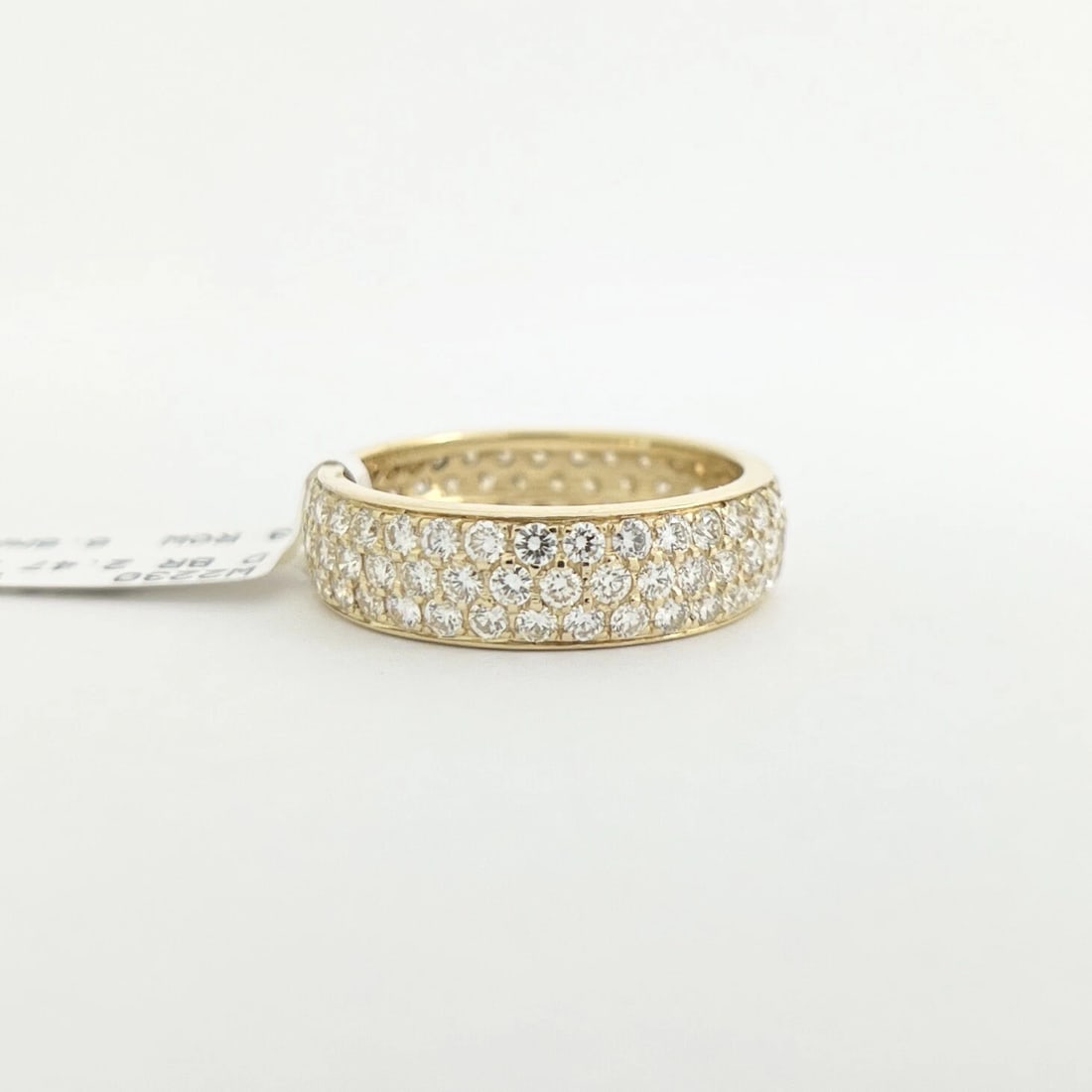 Men's Wide Pave Diamond Eternity Ring Wedding Band 14K Yellow Gold 2.47 CTW - 7