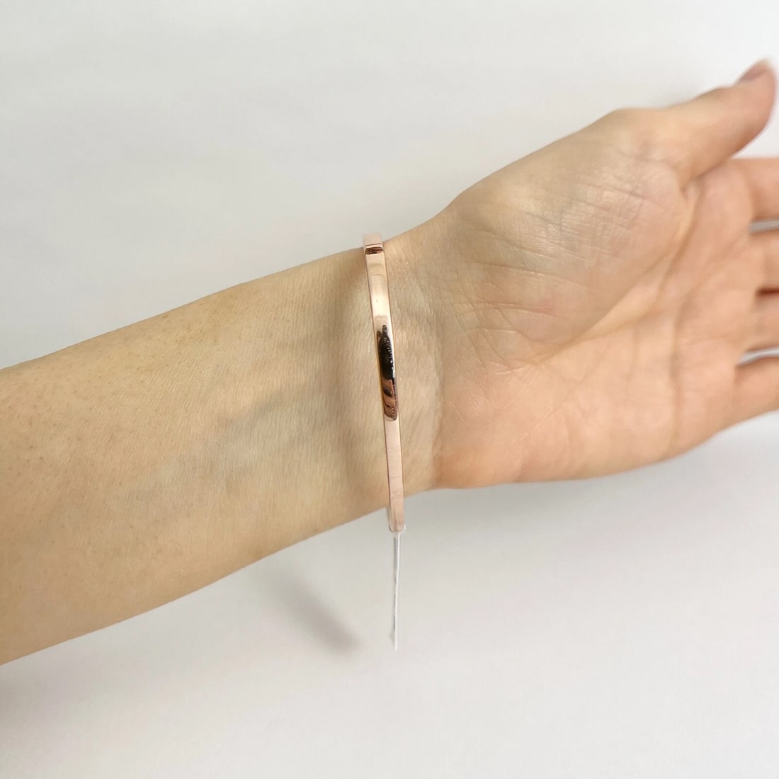 Round Diamond Bangle Bracelet 14K Pink Rose Gold, 2.15 CTW - 4