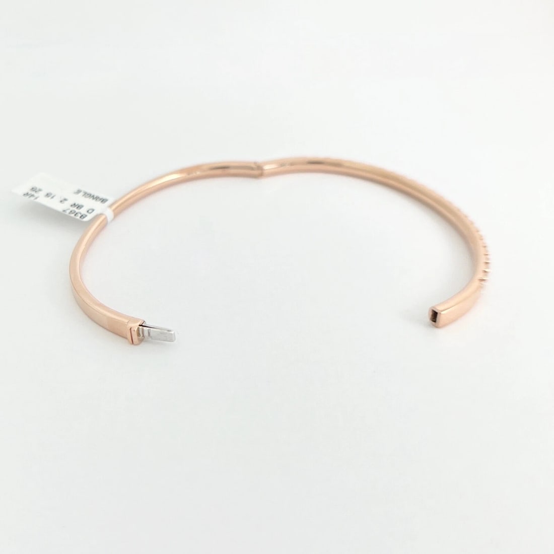 Round Diamond Bangle Bracelet 14K Pink Rose Gold, 2.15 CTW - 8