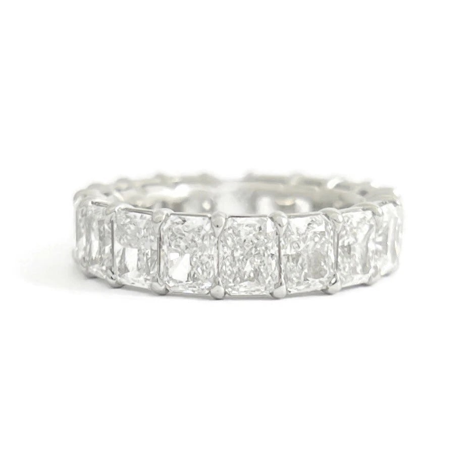 Radiant Diamond Eternity Ring Comfort Fit Wedding Band Platinum 7.35 CTW, Size 6: Radiant Diamond Eternity Ring Comfort Fit Wedding Band Platinum 7.35 CTW, Size 6 This is a lovely ring that can be worn as a wedding band, anniversary ring or statement ring. Don't hesitate to ask any