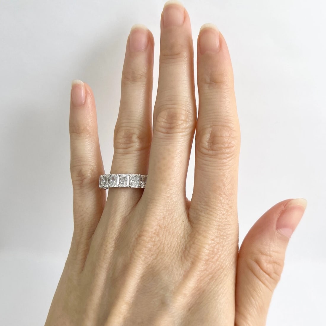 Radiant Diamond Eternity Ring Comfort Fit Wedding Band Platinum 7.35 CTW, Size 6 - 2