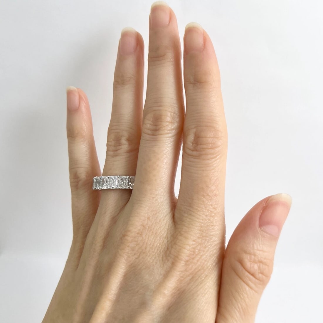 Radiant Diamond Eternity Ring Comfort Fit Wedding Band Platinum 7.35 CTW, Size 6 - 3
