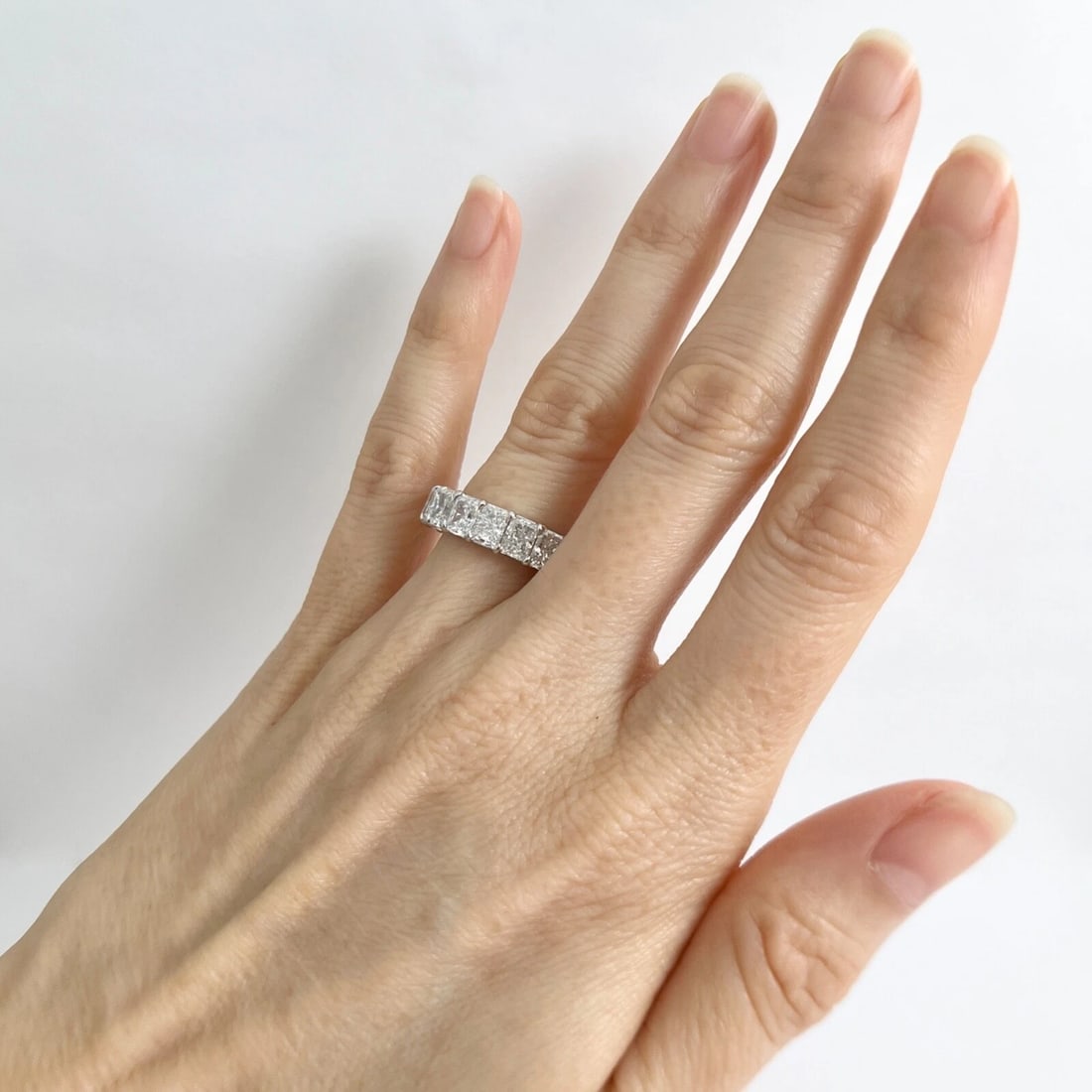 Radiant Diamond Eternity Ring Comfort Fit Wedding Band Platinum 7.35 CTW, Size 6 - 4