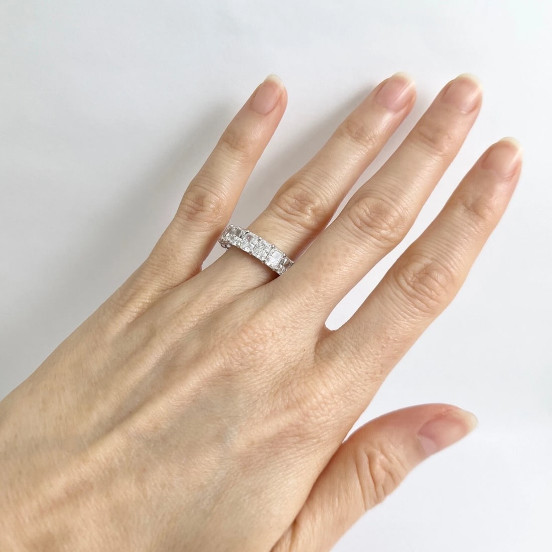 Radiant Diamond Eternity Ring Comfort Fit Wedding Band Platinum 7.35 CTW, Size 6 - 5